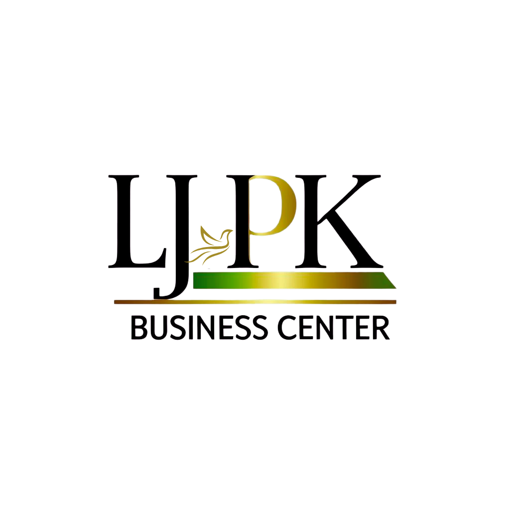 LJPK Business Center Logo with Briefcase Icon